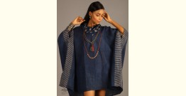 Indigo Collection | Linen kaftan with cowl neck | 09