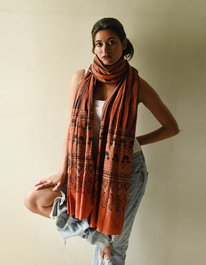 Handmade ajrakh Dupatta