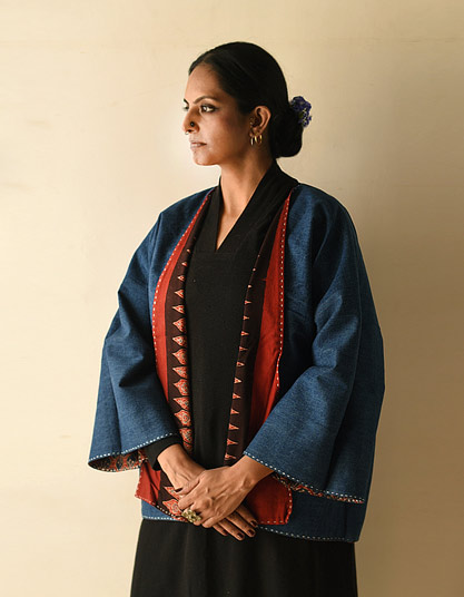 Ajrakh Denim Kimono