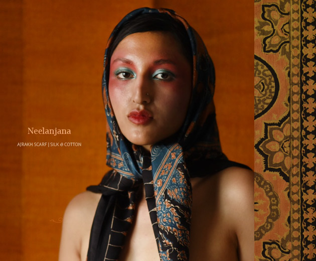 silk ajrakh Scarf