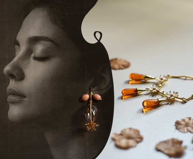 Handmade glass necklace and earrings