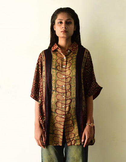 Indigo Silk Shirt