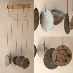 Ceramic . Hangings |  Handmade Ceramic Chimes - A