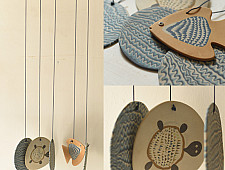 Ceramic . Hangings |  Handmade Ceramic Chimes - B