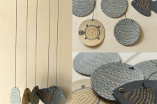 Ceramic . Hangings |  Handmade Ceramic Chimes - C