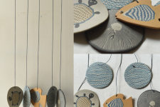 Ceramic . Hangings |  Handmade Ceramic Chimes - F