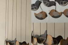 Ceramic . Hangings |  Handmade Ceramic Chimes - Birds