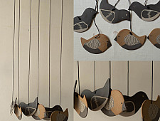 Ceramic . Hangings |  Handmade Ceramic Chimes - Birds