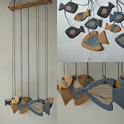 Ceramic . Hangings |  Handmade Ceramic Chimes - Bunch of Fishes