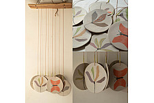 Ceramic . Hangings |  Handmade Ceramic Chimes - Flowers & Butterflies 