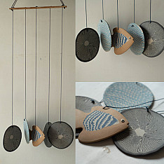 Ceramic . Hangings |  Handmade Ceramic Chimes - D