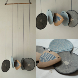 Ceramic . Hangings |  Handmade Ceramic Chimes - D