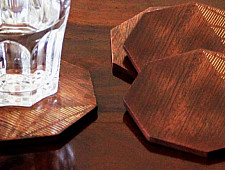 Ekasth ~ Lines Octangle Taarkashi Coaster (Set of Four ) ~ 17