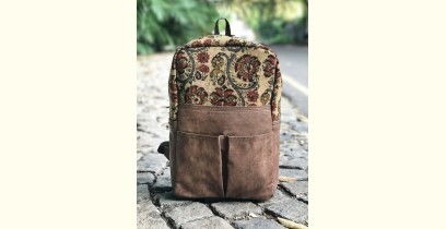 तहज़ीब ❃ Kalamkari Kilim Vegan Leather Backpack ❃ 8