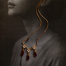 Kusumaprabha . कुसुमांप्रभा | Designer Glass Necklace - Red