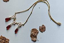 Kusumaprabha . कुसुमांप्रभा | Designer Glass Necklace - Red