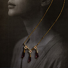 Kusumaprabha . कुसुमांप्रभा | Designer Glass Necklace - Pink
