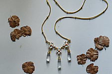 Kusumaprabha . कुसुमांप्रभा | Designer Glass Necklace - White