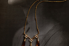 Kusumaprabha . कुसुमांप्रभा | Designer Glass Necklace - Brown