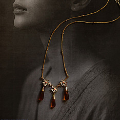 Kusumaprabha . कुसुमांप्रभा | Designer Glass Necklace - Brown