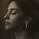 online Handmade designer glass Earring - Green Jhumka