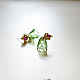 online Handmade designer glass Earring - Green Jhumka