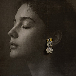 Kusumaprabha . कुसुमांप्रभा | Designer Glass Earring - Bunny
