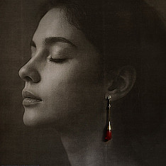 Kusumaprabha . कुसुमांप्रभा | Designer Glass Earring - Brown