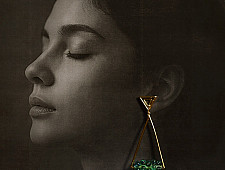 Kusumaprabha . कुसुमांप्रभा | Designer Handcrafted Glass Green Earring 