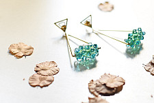 Kusumaprabha . कुसुमांप्रभा | Designer Handcrafted Glass Green Earring 