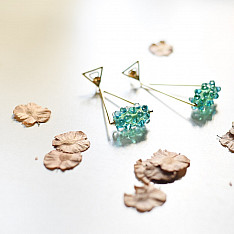 Kusumaprabha . कुसुमांप्रभा | Designer Handcrafted Glass Green Earring 