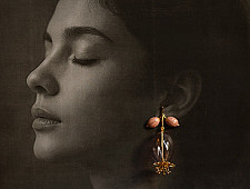 Kusumaprabha . कुसुमांप्रभा | Designer Glass Earring - Pink Flower