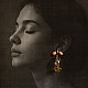 online Handmade designer glass earring - Pink Flower