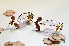 Kusumaprabha . कुसुमांप्रभा | Designer Glass Earring - Pink Flower