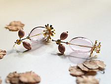 Kusumaprabha . कुसुमांप्रभा | Designer Glass Earring - Pink Flower