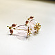 online Handmade designer glass earring - Pink Flower