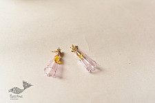 Kusumaprabha . कुसुमांप्रभा | Designer Glass Earring - Pink & Golden