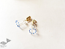 Kusumaprabha . कुसुमांप्रभा | Designer Glass Earring - White Transparent 
