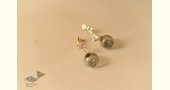 online Handmade designer glass earring - Grey Glass Ball