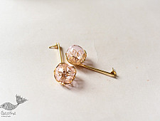 Kusumaprabha . कुसुमांप्रभा | Designer Glass Earring - Pink Lotus