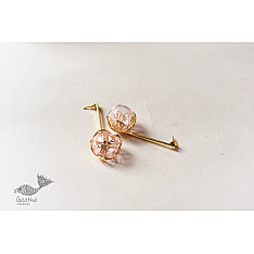 Kusumaprabha . कुसुमांप्रभा | Designer Glass Earring - Pink Lotus