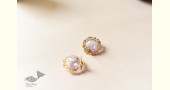 online Handmade designer glass earring - Purple & Golden