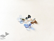 Kusumaprabha . कुसुमांप्रभा | Designer Glass Earring - Blue Flower