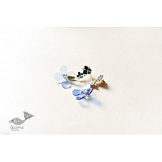 Kusumaprabha . कुसुमांप्रभा | Designer Glass Earring - Blue Flower