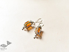 Kusumaprabha . कुसुमांप्रभा | Designer Glass Earring -Brown