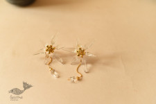 Kusumaprabha . कुसुमांप्रभा |  Transparent Snowflakes Glass Earring 