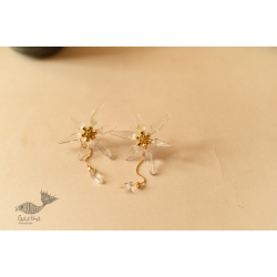 Kusumaprabha . कुसुमांप्रभा |  Transparent Snowflakes Glass Earring 