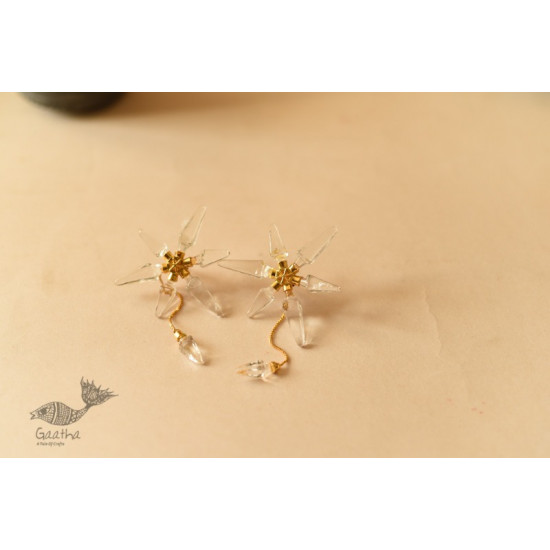 online Transparent Snowflakes Glass Earring