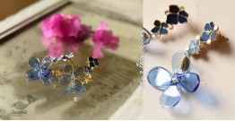 Kusumaprabha . कुसुमांप्रभा | Designer Glass Earring - Blue Flower