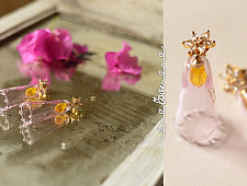 Kusumaprabha . कुसुमांप्रभा | Designer Glass Earring - Pink & Golden
